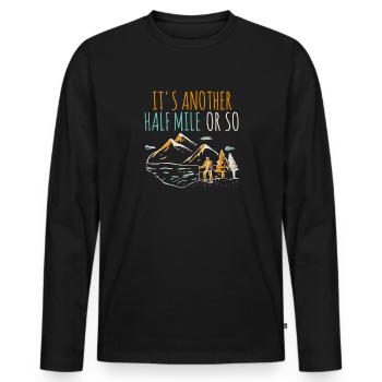 Outdoor Camping Wandern Backpacking - Männer Premium Bio Langarmshirt - Schwarz - Vorne - Nico (187cm)