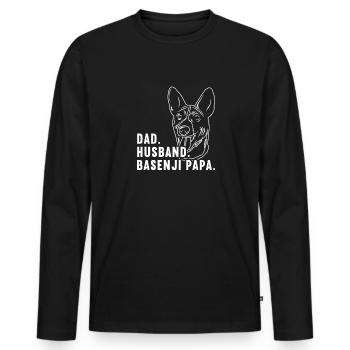 Basenji Hund Geschenk - Männer Premium Bio Langarmshirt - Schwarz - Vorne - Nico (187cm)