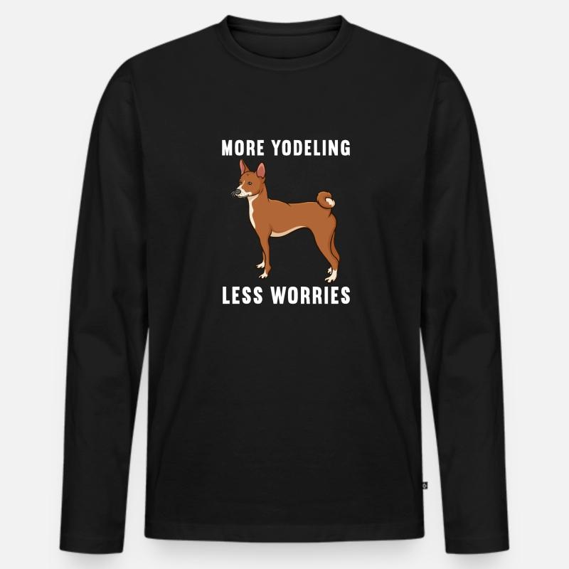 Basenji Hund Geschenk - Männer Premium Bio Langarmshirt - Schwarz