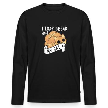 Bread Baking Baker Bakery Sourdough - Men's Premium Organic Long Sleeve Shirt - black - Front - Nico (187cm)