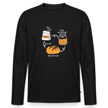 Bread Baking Baker Bakery Sourdough - Men's Premium Organic Long Sleeve Shirt - black - Front - Nico (187cm)