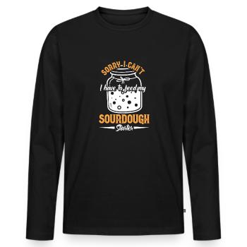 Bread Baking Baker Bakery Sourdough - Men's Premium Organic Long Sleeve Shirt - black - Front - Nico (187cm)