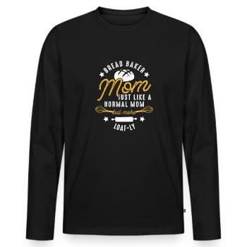 Bread Baking Baker Bakery Sourdough - Men's Premium Organic Long Sleeve Shirt - black - Front - Nico (187cm)