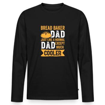 Bread Baking Baker Bakery Sourdough - Men's Premium Organic Long Sleeve Shirt - black - Front - Nico (187cm)