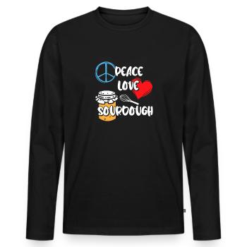 Bread Baking Baker Bakery Sourdough - Men's Premium Organic Long Sleeve Shirt - black - Front - Nico (187cm)