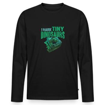 Herpétologiste des reptiles lézards caméléons - T-shirt manches longues Premium bio Homme - noir - Devant - Nico (187cm)