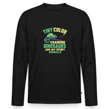 Herpétologiste des reptiles lézards caméléons - T-shirt manches longues Premium bio Homme - noir - Devant - Nico (187cm)