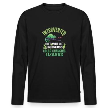 Herpétologiste des reptiles lézards caméléons - T-shirt manches longues Premium bio Homme - noir - Devant - Nico (187cm)