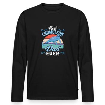 Herpétologiste des reptiles lézards caméléons - T-shirt manches longues Premium bio Homme - noir - Devant - Nico (187cm)