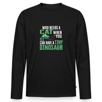 Herpétologiste des reptiles lézards caméléons - T-shirt manches longues Premium bio Homme - noir - Devant - Nico (187cm)
