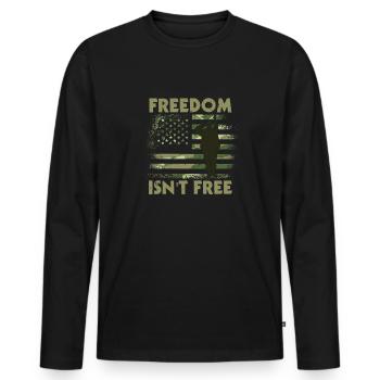 La liberté n’est pas un soldat vétéran de l’Armée libre - T-shirt manches longues Premium bio Homme - noir - Devant - Nico (187cm)