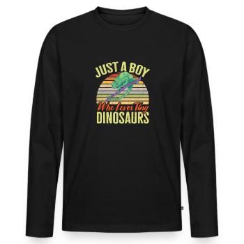 Caméléon, Lézard, Reptile, Herpétologiste - T-shirt manches longues Premium bio Homme - noir - Devant - Nico (187cm)