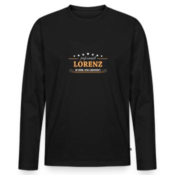 Professionell Lorenz Name Vorname - Männer Premium Bio Langarmshirt - Schwarz - Vorne - Nico (187cm)
