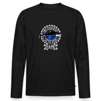 Requin Requin Plongeur Requin - T-shirt manches longues Premium bio Homme - noir - Devant - Nico (187cm)