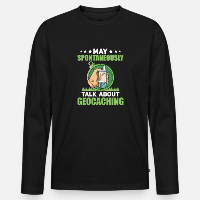 Geocaching Geocacher Geschenk - Männer Premium Bio Langarmshirt - Schwarz