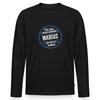 Ich bin dieser legendärer Marius Name - Männer Premium Bio Langarmshirt - Schwarz - Vorne - Nico (187cm)