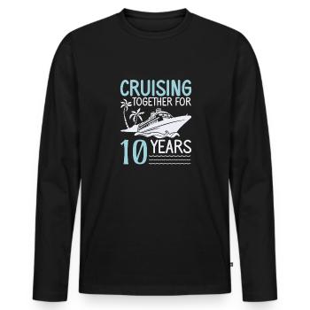 Kreuzfahrt Kreuzfahrtschiff Urlaub Meer - Männer Premium Bio Langarmshirt - Schwarz - Vorne - Nico (187cm)