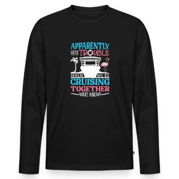 Kreuzfahrt Kreuzfahrtschiff Urlaub Meer - Männer Premium Bio Langarmshirt - Schwarz - Vorne - Nico (187cm)
