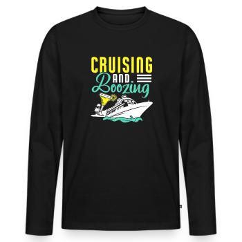 Croisière Croisière Vacances Mer - T-shirt manches longues Premium bio Homme - noir - Devant - Nico (187cm)