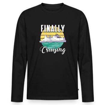 Croisière Croisière Vacances Mer - T-shirt manches longues Premium bio Homme - noir - Devant - Nico (187cm)