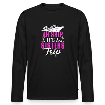 Croisière Croisière Vacances Mer - T-shirt manches longues Premium bio Homme - noir - Devant - Nico (187cm)