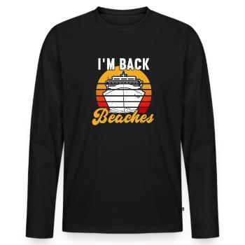 Kreuzfahrt Kreuzfahrtschiff Urlaub Meer - Männer Premium Bio Langarmshirt - Schwarz - Vorne - Nico (187cm)