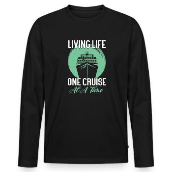 Croisière Croisière Vacances Mer - T-shirt manches longues Premium bio Homme - noir - Devant - Nico (187cm)