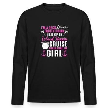 Croisière Croisière Vacances Mer - T-shirt manches longues Premium bio Homme - noir - Devant - Nico (187cm)