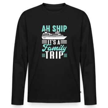 Kreuzfahrt Kreuzfahrtschiff Urlaub Meer - Männer Premium Bio Langarmshirt - Schwarz - Vorne - Nico (187cm)
