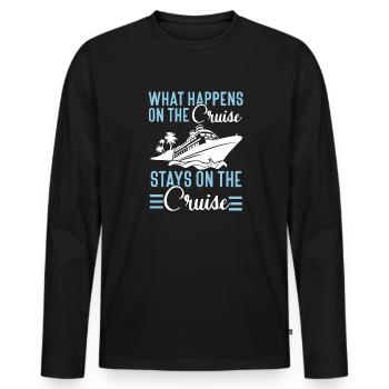 Kreuzfahrt Kreuzfahrtschiff Urlaub Meer - Männer Premium Bio Langarmshirt - Schwarz - Vorne - Nico (187cm)