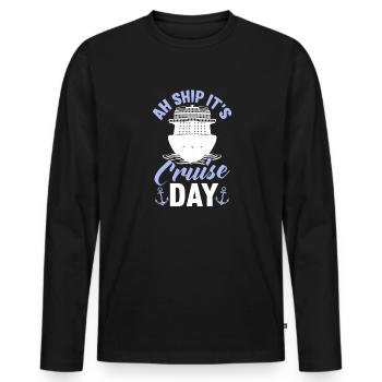 Kreuzfahrt Kreuzfahrtschiff Urlaub Meer - Männer Premium Bio Langarmshirt - Schwarz - Vorne - Nico (187cm)