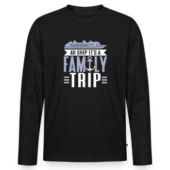 Kreuzfahrt Kreuzfahrtschiff Urlaub Meer - Männer Premium Bio Langarmshirt - Schwarz - Vorne - Nico (187cm)