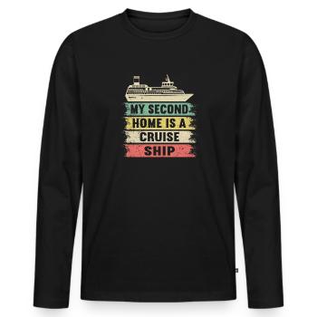 Kreuzfahrt Kreuzfahrtschiff Urlaub Meer - Männer Premium Bio Langarmshirt - Schwarz - Vorne - Nico (187cm)