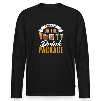 Croisière Croisière Vacances Mer - T-shirt manches longues Premium bio Homme - noir - Devant - Nico (187cm)