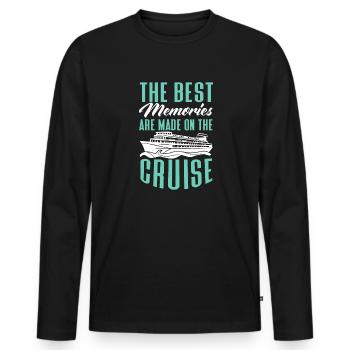 Croisière Croisière Vacances Mer - T-shirt manches longues Premium bio Homme - noir - Devant - Nico (187cm)