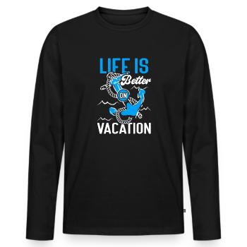 Croisière Croisière Vacances Mer - T-shirt manches longues Premium bio Homme - noir - Devant - Nico (187cm)
