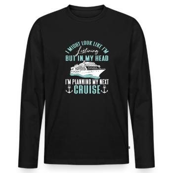 Kreuzfahrt Kreuzfahrtschiff Urlaub Meer - Männer Premium Bio Langarmshirt - Schwarz - Vorne - Nico (187cm)