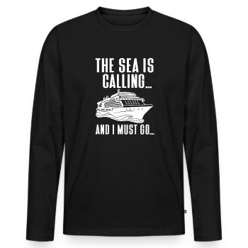 Croisière Croisière Vacances Mer - T-shirt manches longues Premium bio Homme - noir - Devant - Nico (187cm)