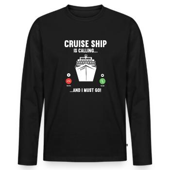 Kreuzfahrt Kreuzfahrtschiff Urlaub Meer - Männer Premium Bio Langarmshirt - Schwarz - Vorne - Nico (187cm)
