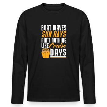 Croisière Croisière Vacances Mer - T-shirt manches longues Premium bio Homme - noir - Devant - Nico (187cm)