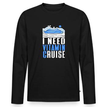 Croisière Croisière Vacances Mer - T-shirt manches longues Premium bio Homme - noir - Devant - Nico (187cm)