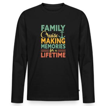 Kreuzfahrt Kreuzfahrtschiff Urlaub Meer - Männer Premium Bio Langarmshirt - Schwarz - Vorne - Nico (187cm)