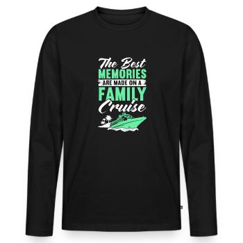 Kreuzfahrt Kreuzfahrtschiff Urlaub Meer - Männer Premium Bio Langarmshirt - Schwarz - Vorne - Nico (187cm)
