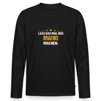 Lass das mal den Mario machen Name - Männer Premium Bio Langarmshirt - Schwarz - Vorne - Nico (187cm)
