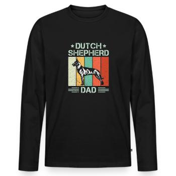 Holländischer Schäferhund Dutch Shepherd - Männer Premium Bio Langarmshirt - Schwarz - Vorne - Nico (187cm)