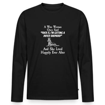 Holländischer Schäferhund Dutch Shepherd - Männer Premium Bio Langarmshirt - Schwarz - Vorne - Nico (187cm)
