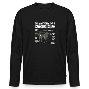 Holländischer Schäferhund Dutch Shepherd - Männer Premium Bio Langarmshirt - Schwarz - Vorne - Nico (187cm)