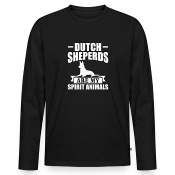 Holländischer Schäferhund Dutch Shepherd - Männer Premium Bio Langarmshirt - Schwarz - Vorne - Nico (187cm)
