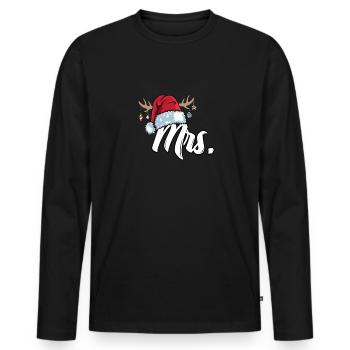 Santa Claus Cap Mrs. Outfit for Christmas - Men's Premium Organic Long Sleeve Shirt - black - Front - Nico (187cm)