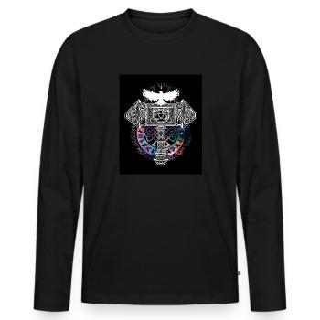 Thor Hammer Raven Mjölnir Rune Viking Galaxy - Men's Premium Organic Long Sleeve Shirt - black - Front - Nico (187cm)